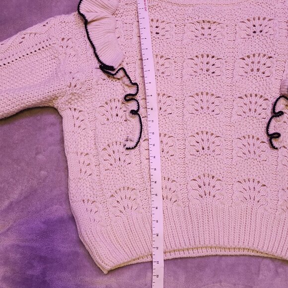 En Saison Long Sleeve 1x Black & White scoop neck sweater - Picture 4 of 14